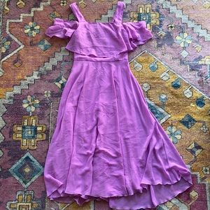 ASOS lavender midi dress off the shoulder